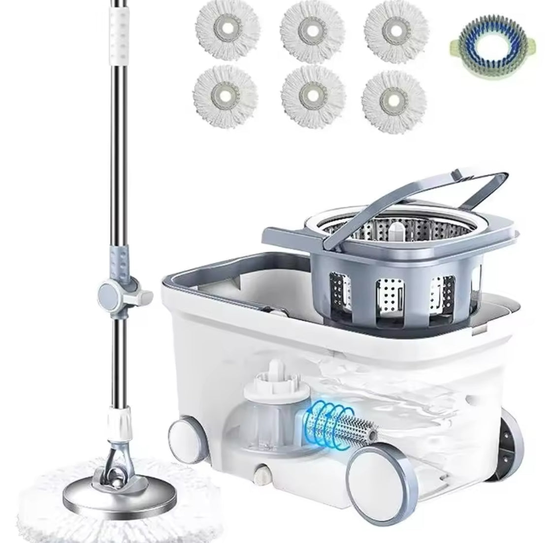 Automatic Rotation Magic Mop Bucket, Bus Style Floor Cleaning Mop, Microfiber Mop Bucket Cleaning Set Automatic Rotation Magic Mop Bucket, Bus Style Floor Cleaning Mop, Microfiber Mop Bucket Cleaning Set